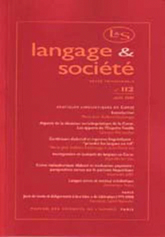 Langage et société, n° 112/juin 2005