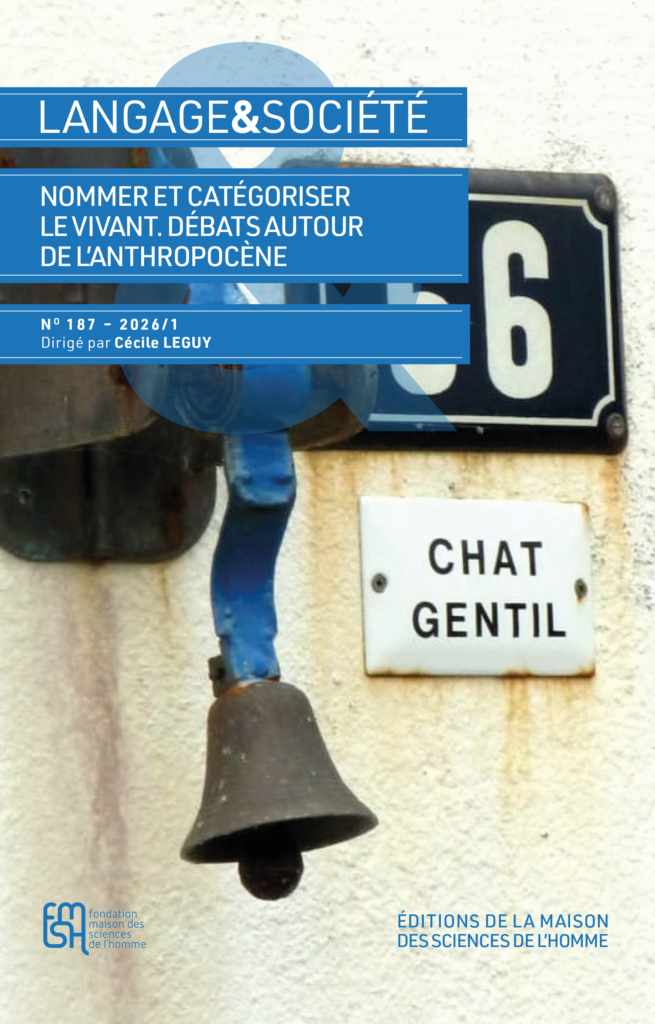 Langage & Société n° 187 – 2026/1