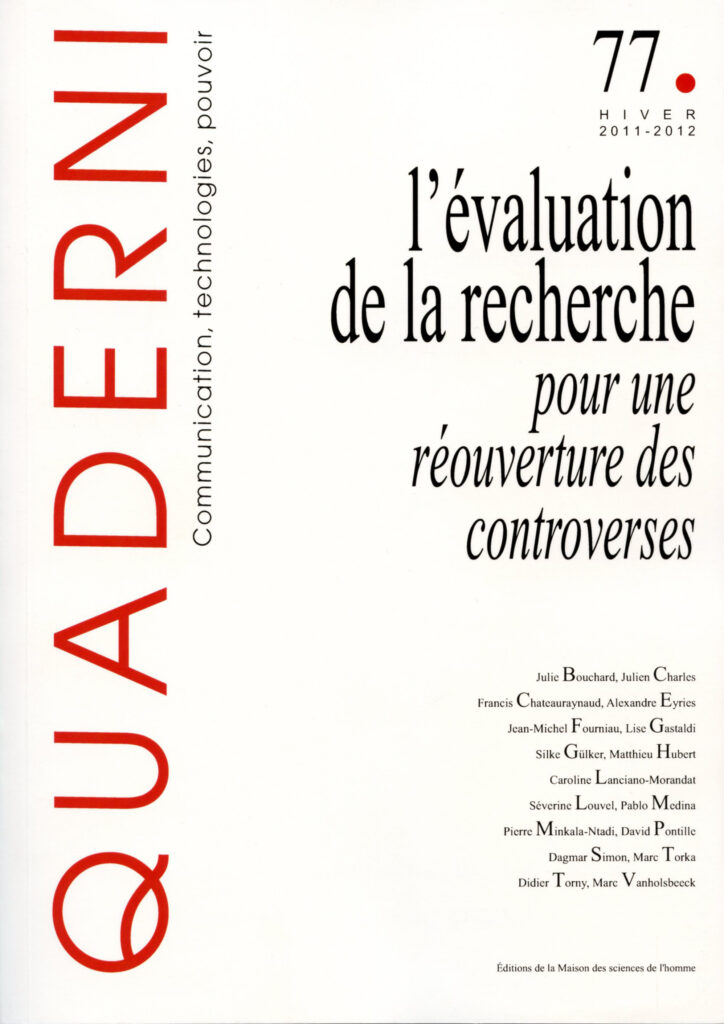Quaderni, n° 77/hiver 2011-2012