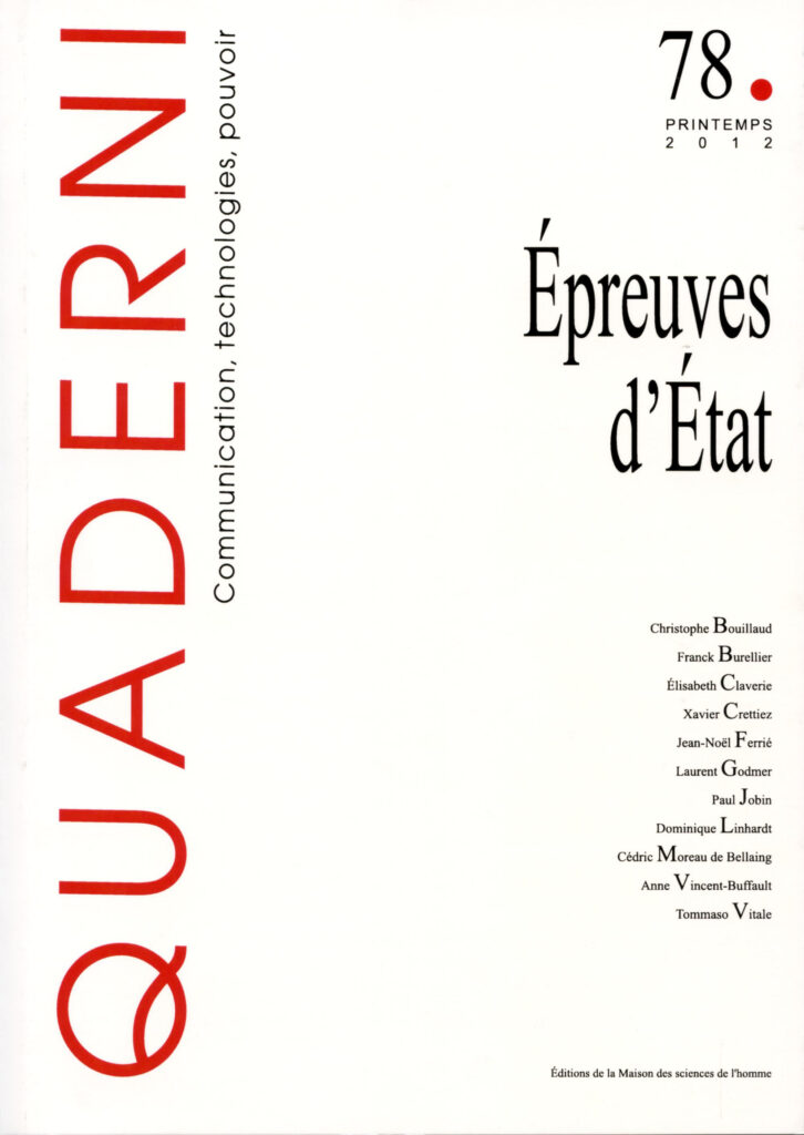 Quaderni n° 78/printemps 2012