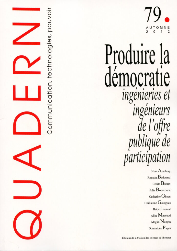 Quaderni n° 79/automne 2012