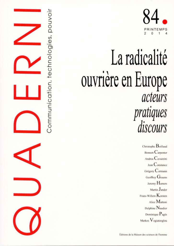 Quaderni, n° 84/printemps 2014