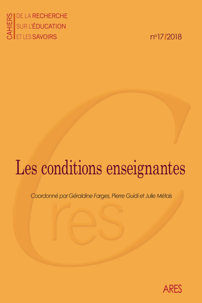 Cahiers de la recherche sur l'éducation et les savoirs, n° 17/2018
