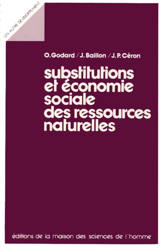 Substitutions et économie sociale des ressources naturelles